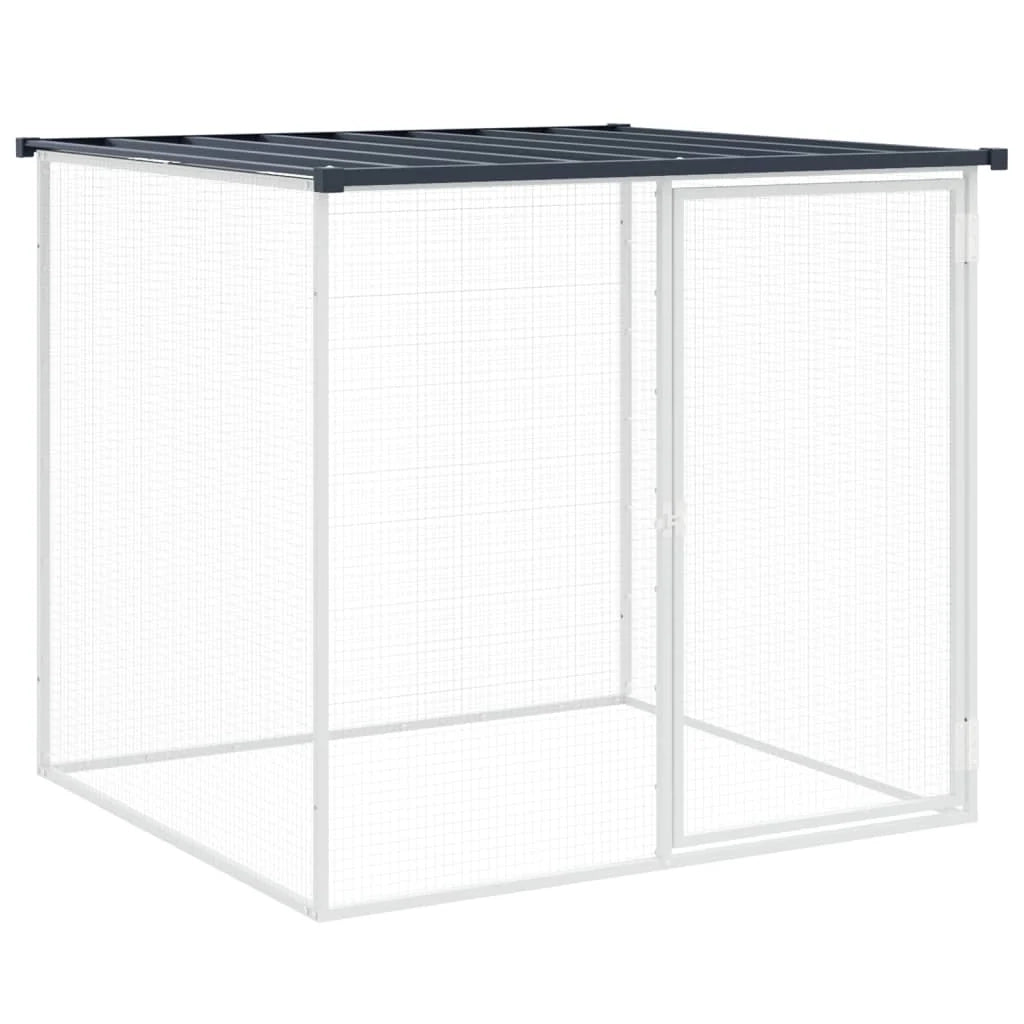 Recinto per pollaio con tetto 603 x 98 x 90 cm in acciaio zincato antracite 02_0043976