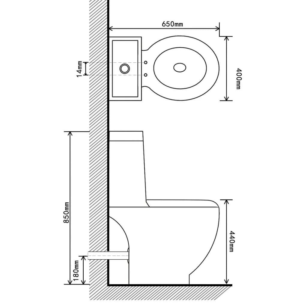 WC in ceramica con scarico posteriore sedile WC bianco 02_0003562