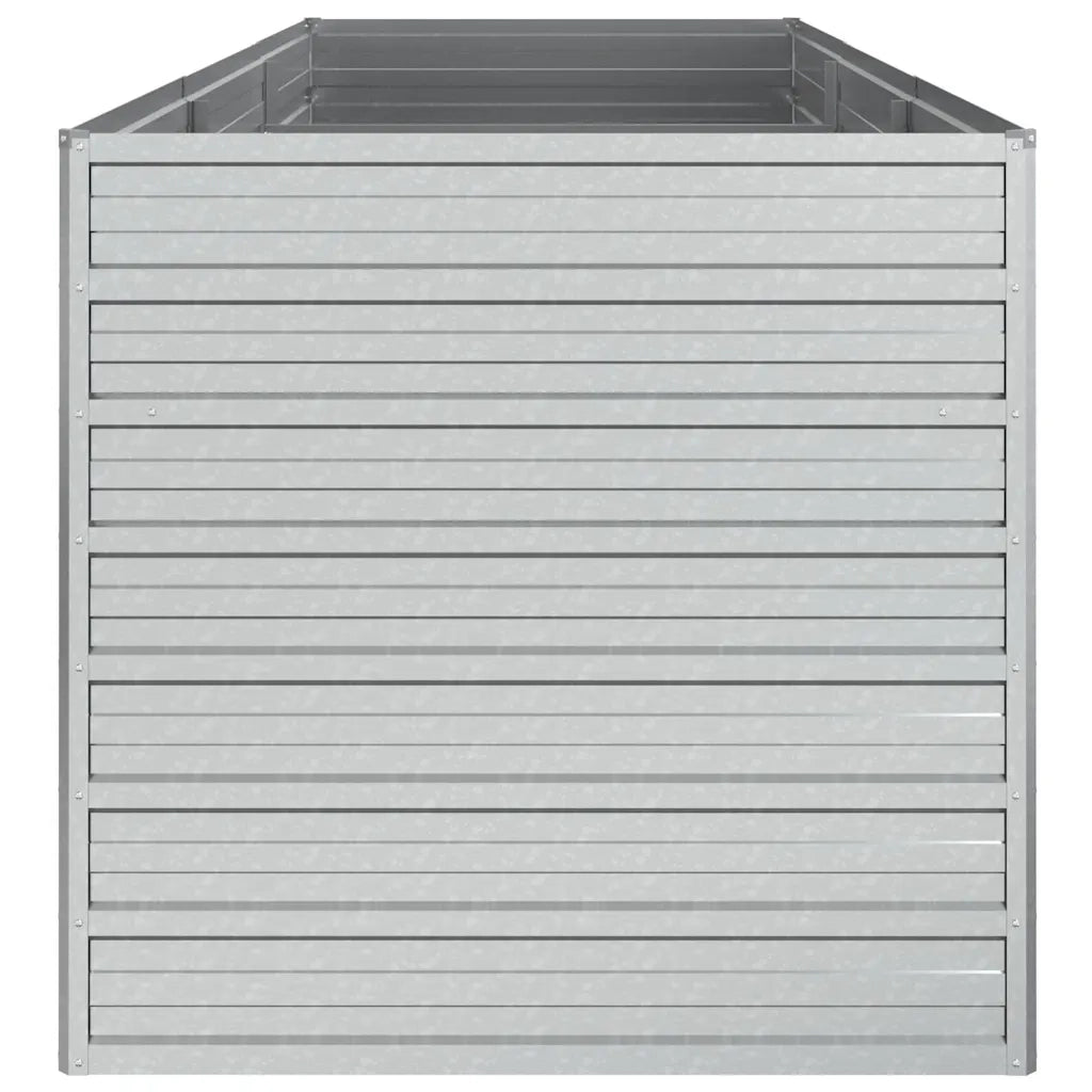 Fioriere | Cassetta per fiori | Letto Rialzato Giardino 240x80x77 cm in Acciaio Zincato Argento