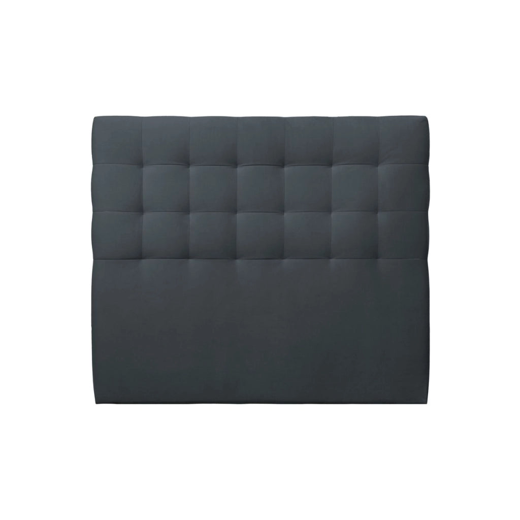 Testiera in tessuto velluto grigio antracite imbottita L135 cm