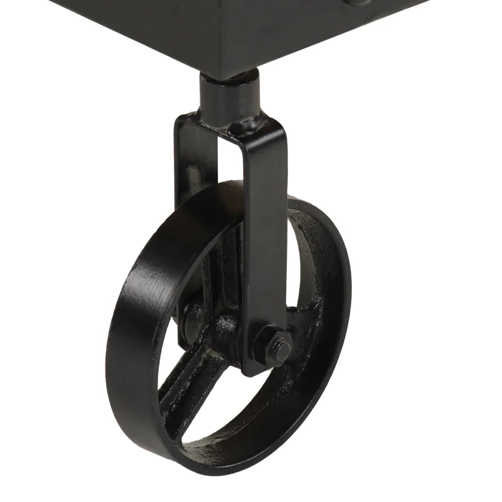 Tavolino da Salotto con Ruote Legno Massello Mango 100x55x26 cm