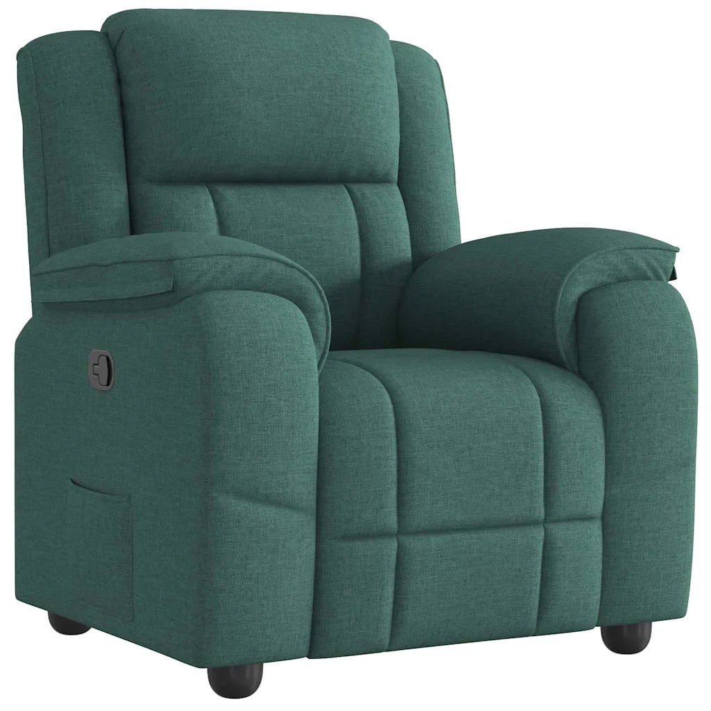 Divano Sedia-Poltrona Reclinabile in Tessuto Verde Scuro 599536