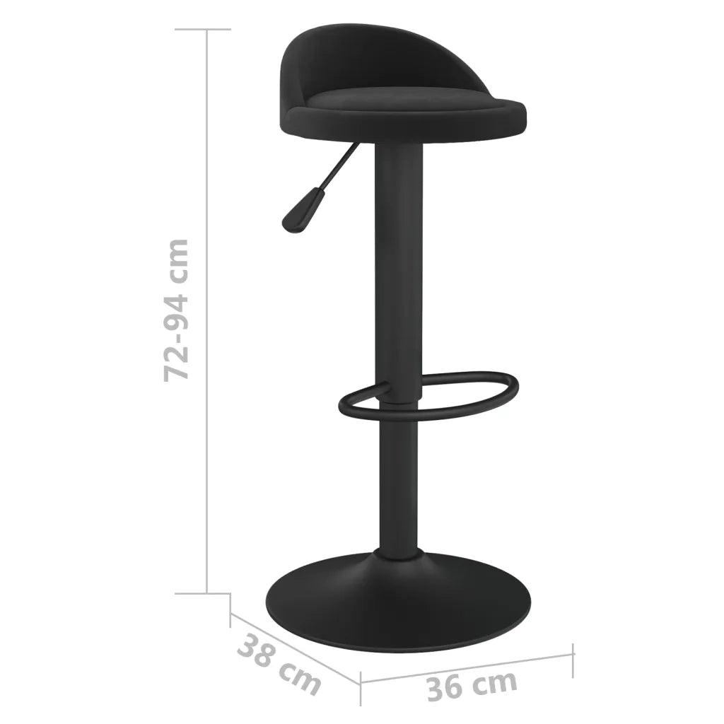 Sgabello da Bar Nero in Velluto 333587