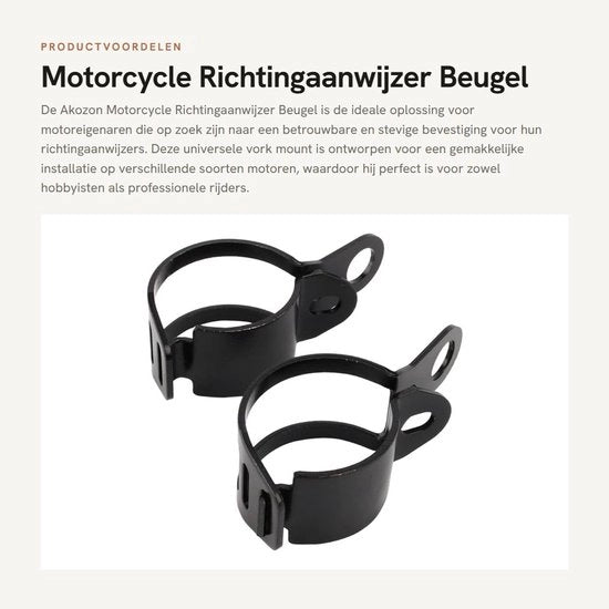 Indicatore di direzione universale - attacco vittella 30-45mm - supporto metallico - set da 2 - shockassorbente - indicatore di direzione per motocicletta