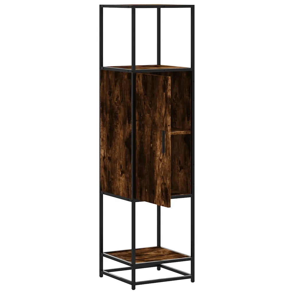 Credenza Rovere Fumo 35,5x35x139 cm Legno Multistrato Metallo 849036