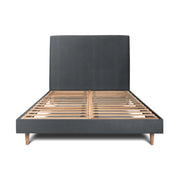 Letto 150x200 cm con testata imbottita - Tessuto velluto