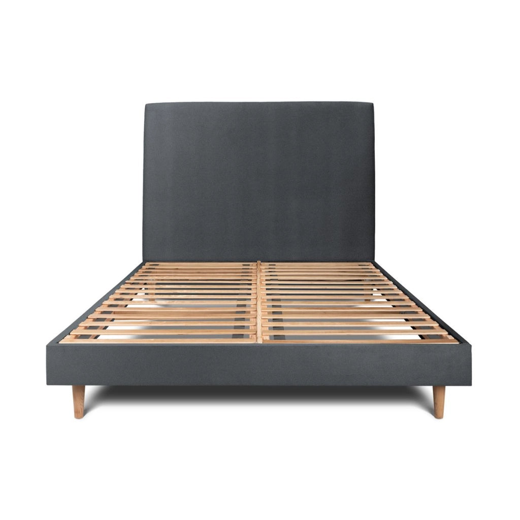 Letto 150x200 cm con testata imbottita - Tessuto velluto