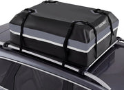 Borsa da Tetto per Auto, Box Portapacchi con Impermeabile e Alta Adattabilità, Baule con Tappetino Antiscivolo, Striscie Riflettenti, Lucchetto e 8 Corde di Fissaggio (450 L,Grigio)