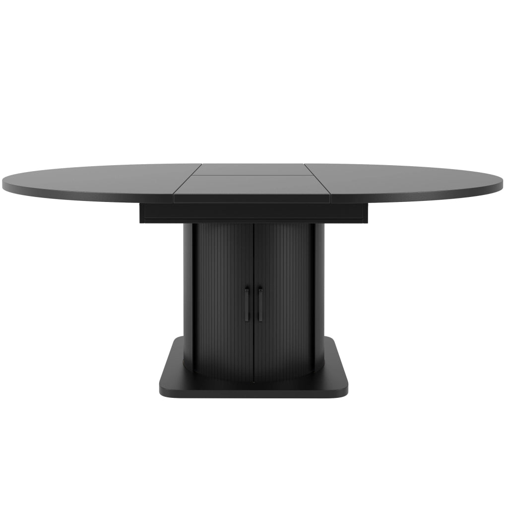 Tavolo allungabile 118-158x118x76 cm con 4 modalità; MDF nero