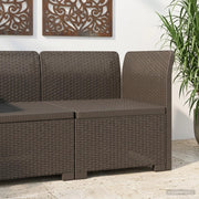 Divano da Giardino a 1 Posto Aspetto Rattan PP Grigio Chiaro 8011815