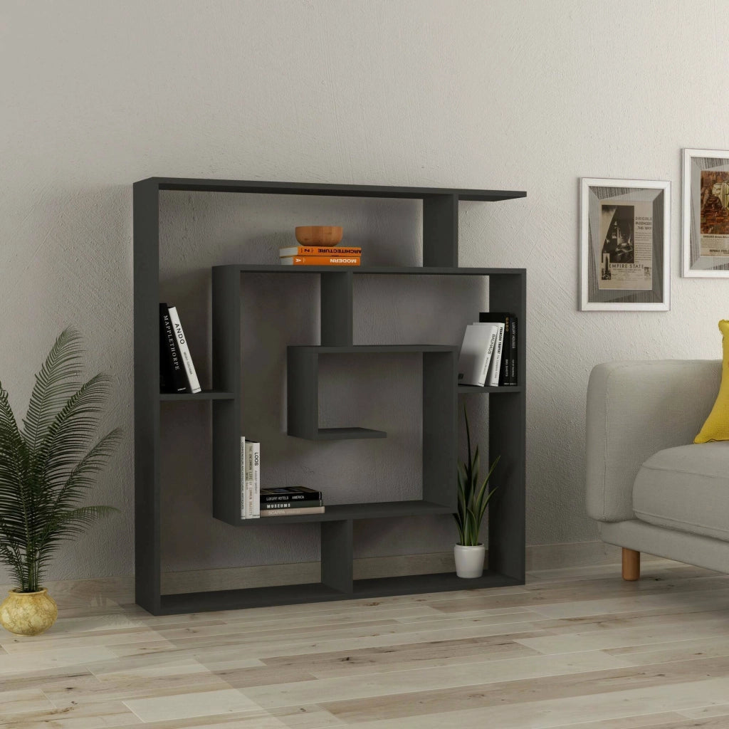 Biblioteca Rai, Libreria 6 Ripiani, 125x22x129h cm Nero Antracite