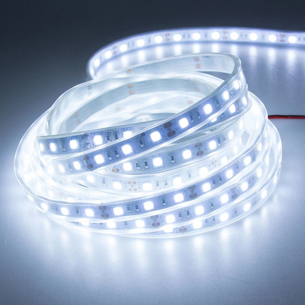 Trade Shop - Bobina Striscia Strip Led 5050 Flessibile 5m Adesiva Luce Interno Esterno Ip65 -
