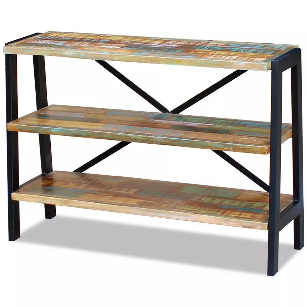 Credenza buffet consolle mobile contenitore 3 ripiani in legno massello di recupero 4402008