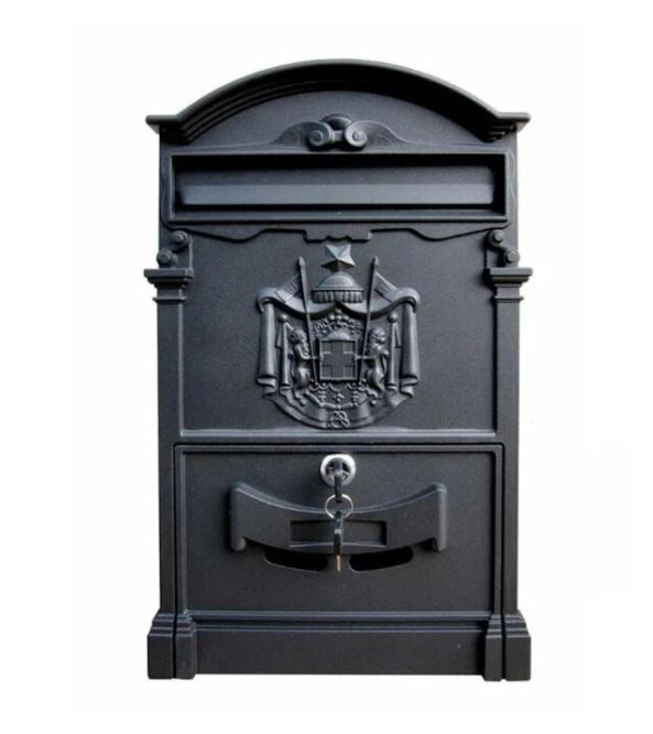 CASSETTA POSTALE REALIZZATA IN FERRO 25,5 X 9 X H 41 CM IN COLORE GRIGIO