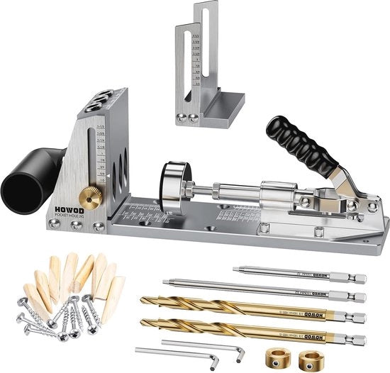 Kit per fori a coda di rondine - Mallo a coda di rondine metallico professionale con adattatore di aspirazione rimovibile