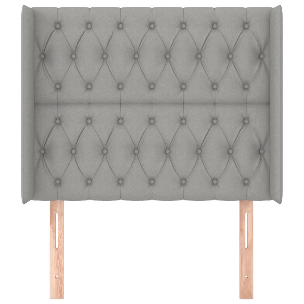 Testiera ad Orecchio-Testata con Orecchie Grigio Chiaro 93x16x118/128 cm in Tessuto 138772
