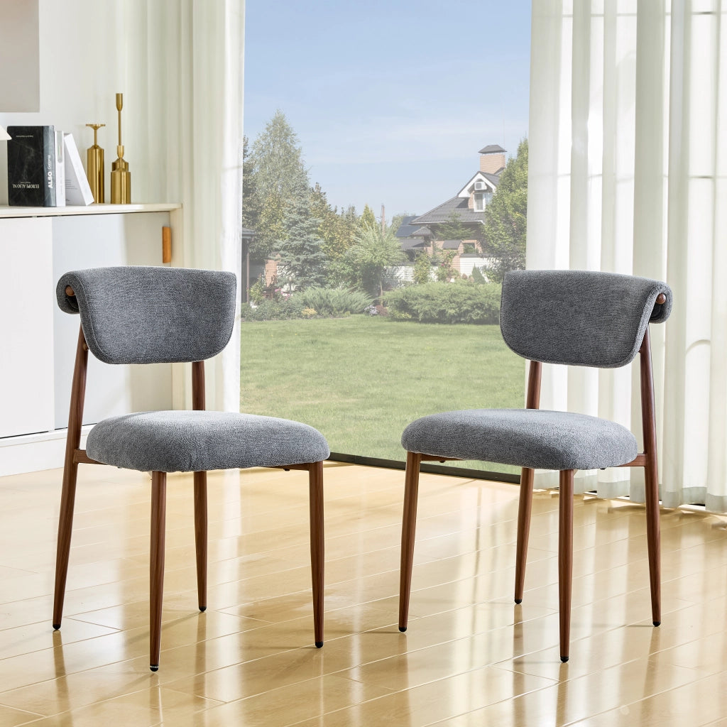 Sedia da Pranzo Imbottita senza Braccioli con Schienale Curvo ¨C MINIMAL ¨C Tessuto