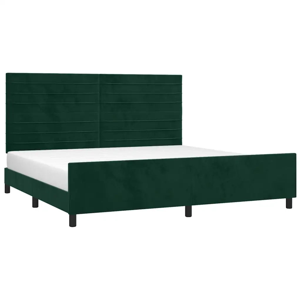 Giroletto senza Materasso Verde Scuro 200x200 cm in Velluto 3125839