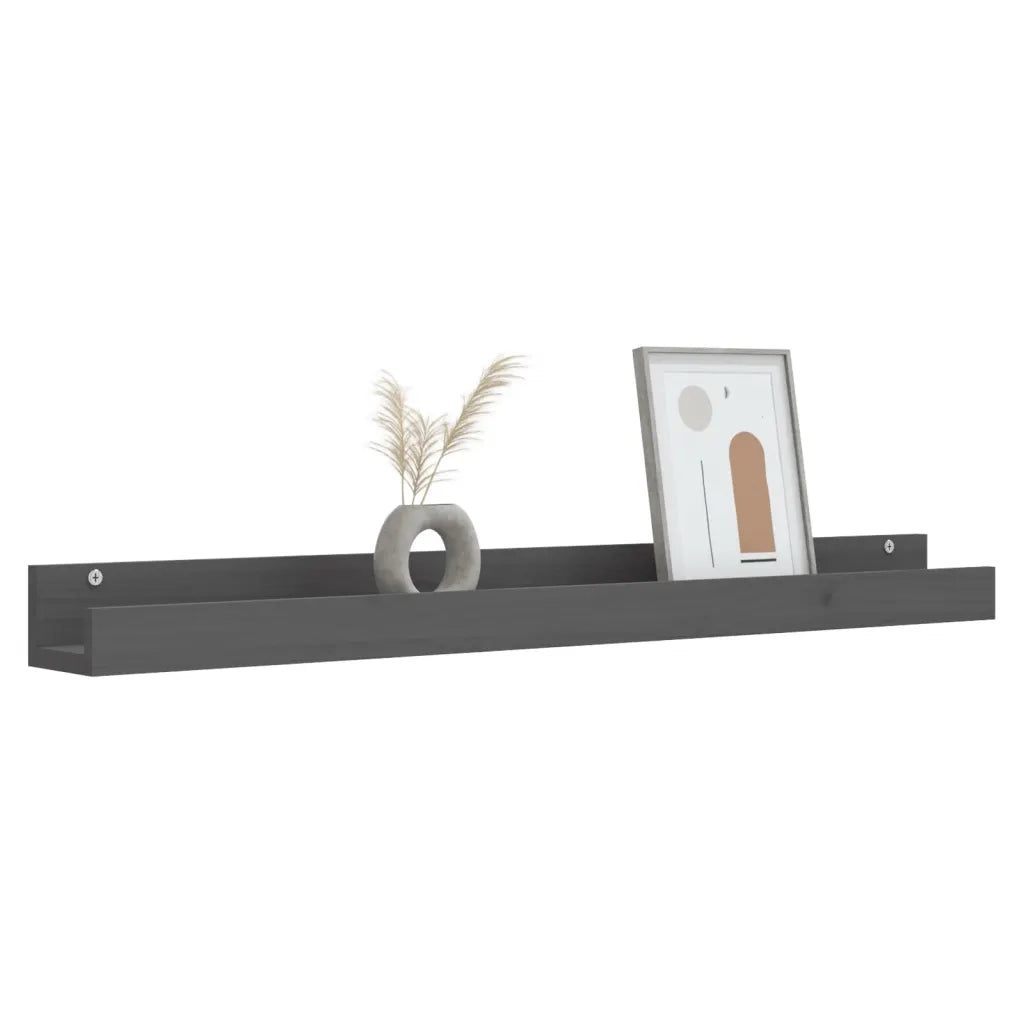 Mensole da Parete 2 pz Grigio 110x12x9cm Legno Massello di Pino cod mxl 32790