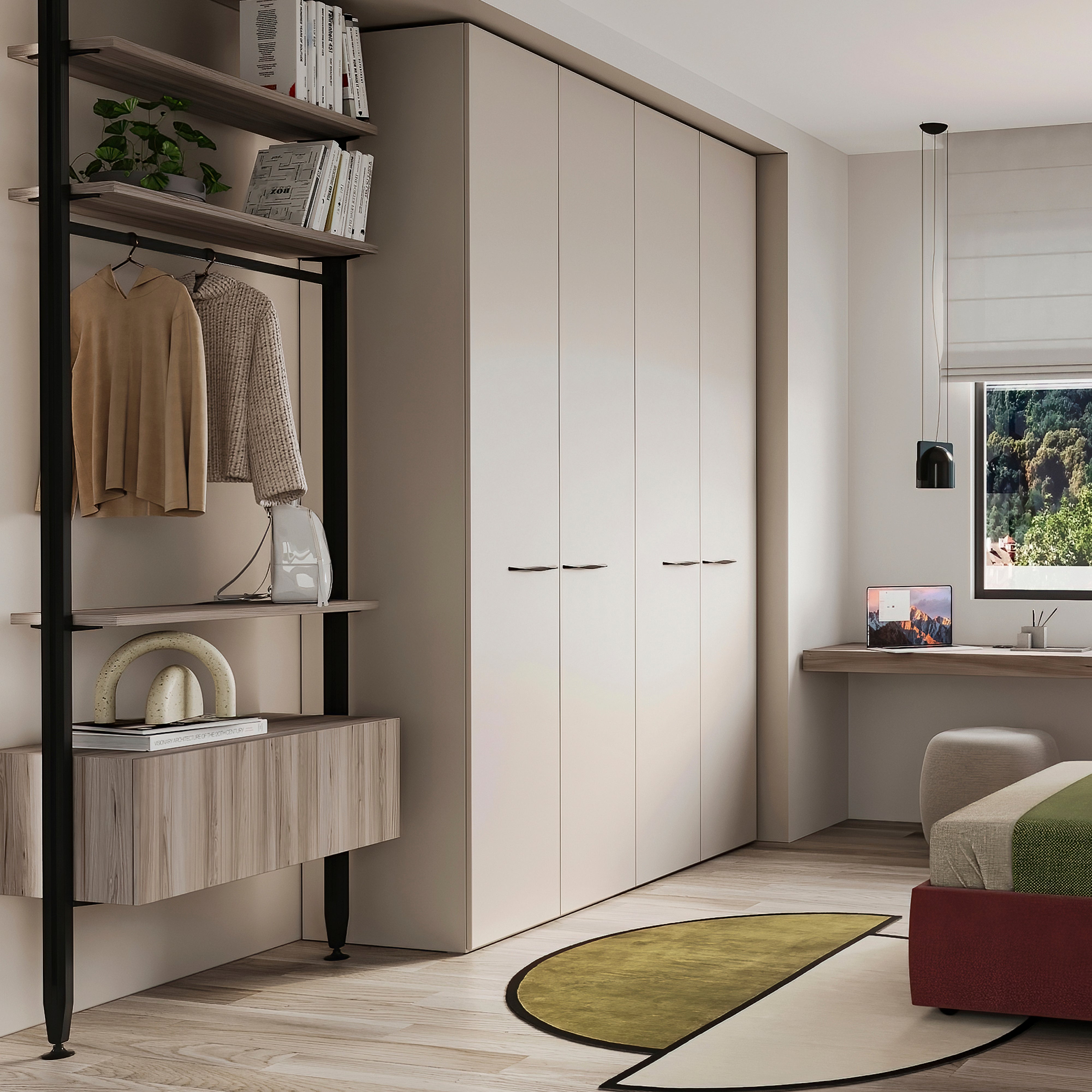 Kit Supporti per Mensole e Appendiabiti in Legno e Alluminio Emuca Zero Nero