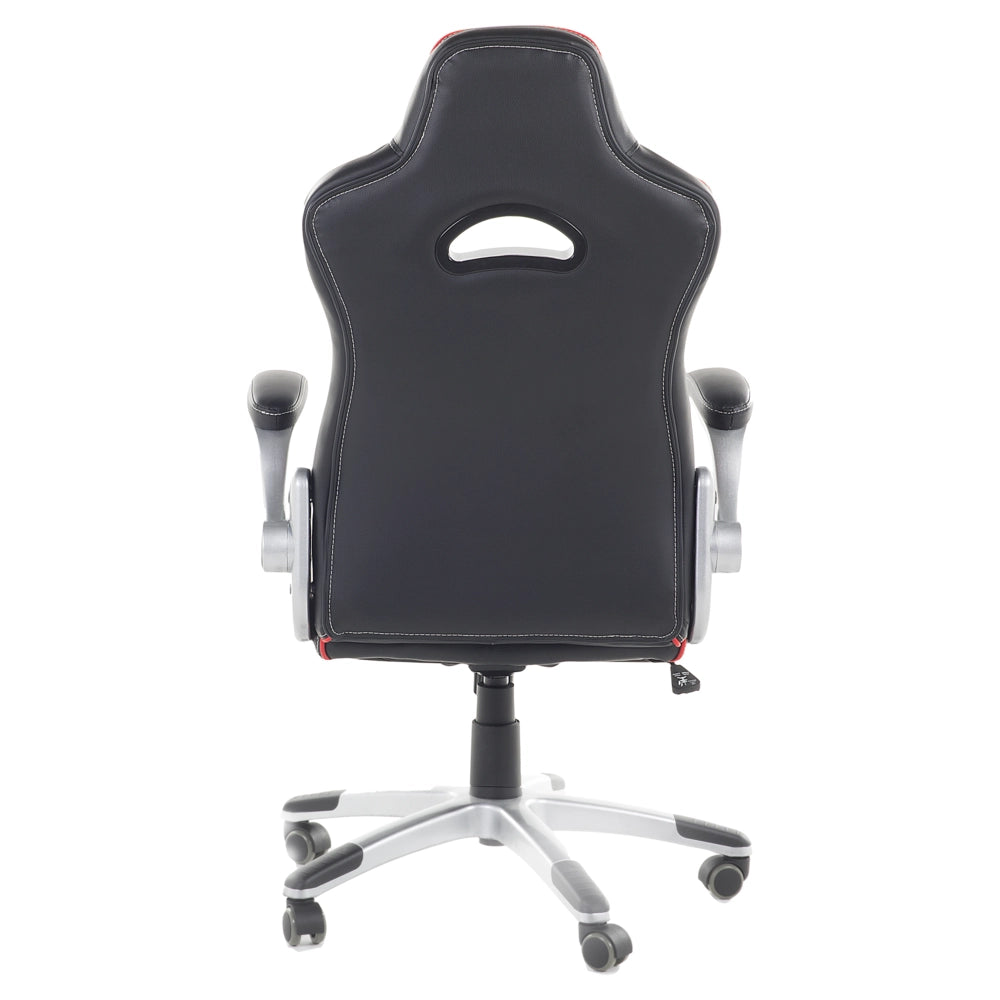 Sedia Direzionale da Ufficio Nera in Ecopelle Girevole Alzata a Gas Regolabile in Altezza con Ruote Ergonomica Moderna