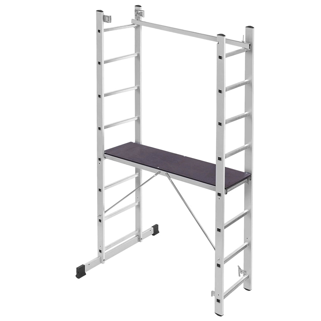 KADAX Mini ponteggio in alluminio 2x8 gradini Piattaforma di lavoro Scala 3 in 1 pieghevole