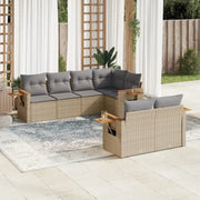 Set Divani da Giardino 7 pz con Cuscini Grigio in Polyrattan 3259386