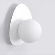 Lampada a parete OVO in acciaio bianco