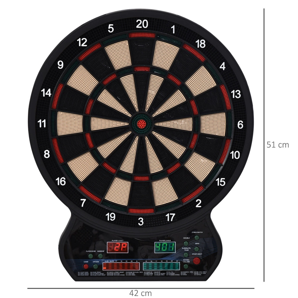 Gioco di freccette elettronico ¨C zephmum ¨C 12 freccette, 27 giochi, 8 giocatori, LED nero
