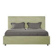 Letto matrimoniale senza rete imbottito 160x190 microfibra tè verde Mika