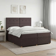 Letto box spring con materasso Marrone Scuro 200 x 200 cm 3454476