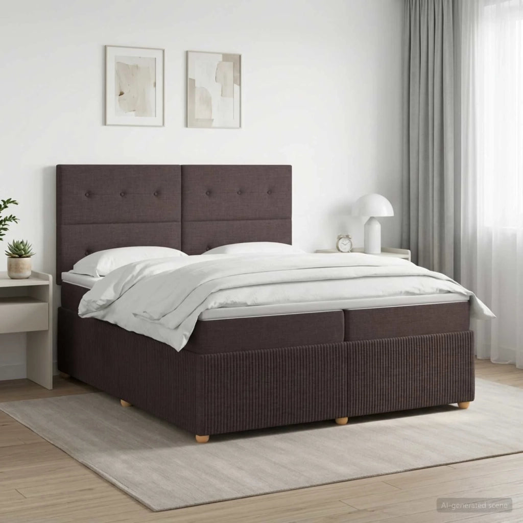 Letto box spring con materasso Marrone Scuro 200 x 200 cm 3454476