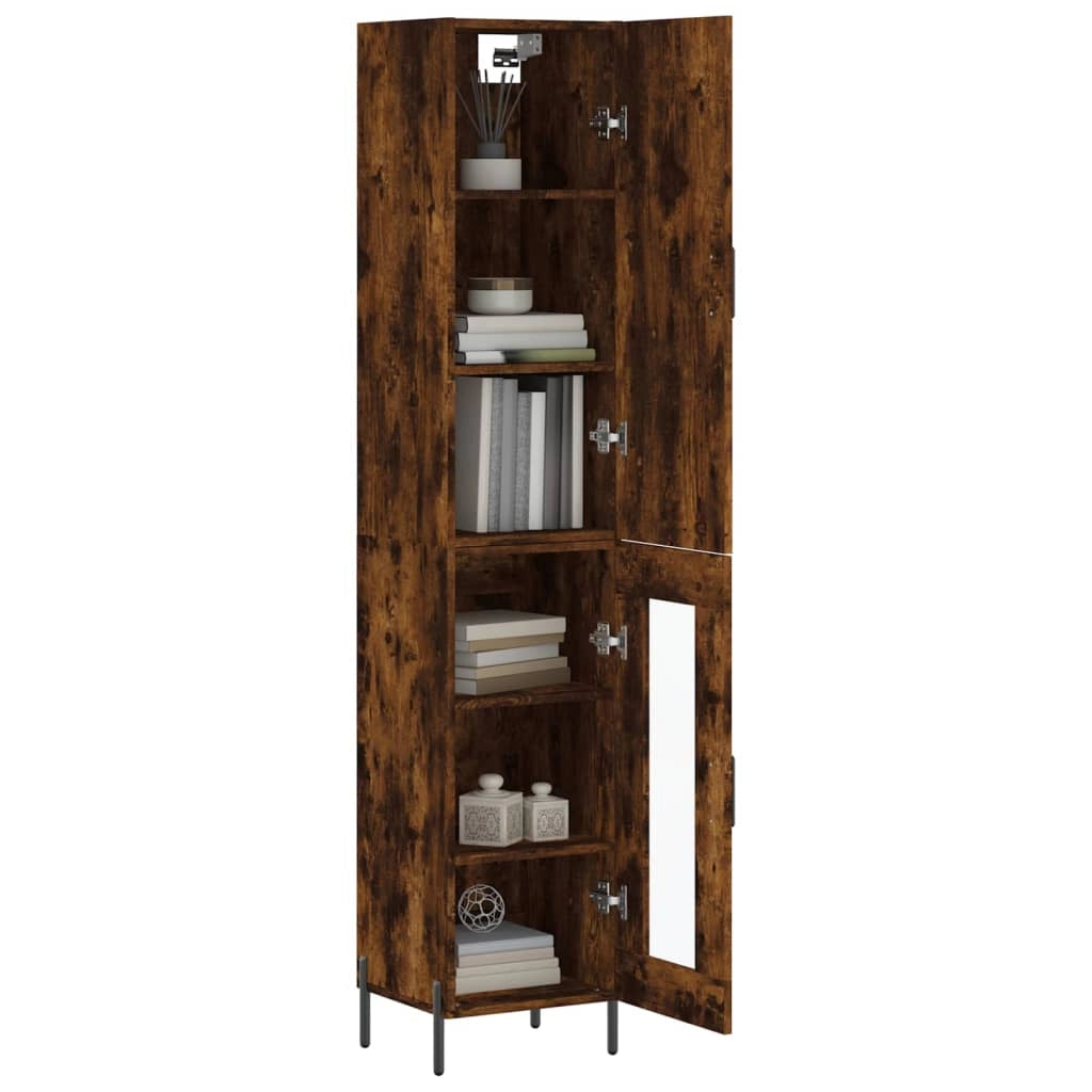 Credenza Rovere Fumo 34,5x34x180 cm in Legno Multistratocod mxl 102043