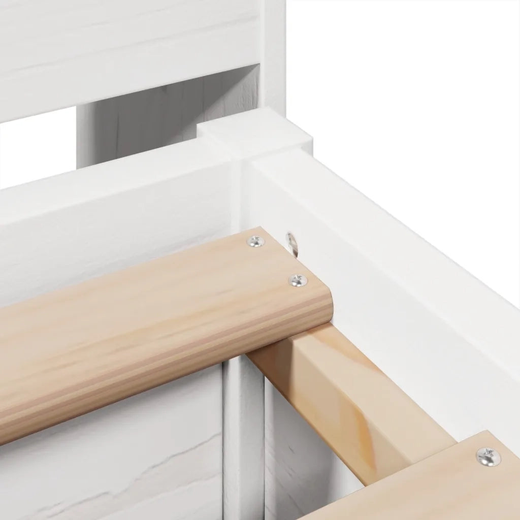 Letto senza Materasso Bianco 140x190 cm Legno Massello di Pino