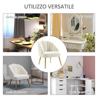 Poltrona Imbottita 63x65x84 cm in Velluto Bianca