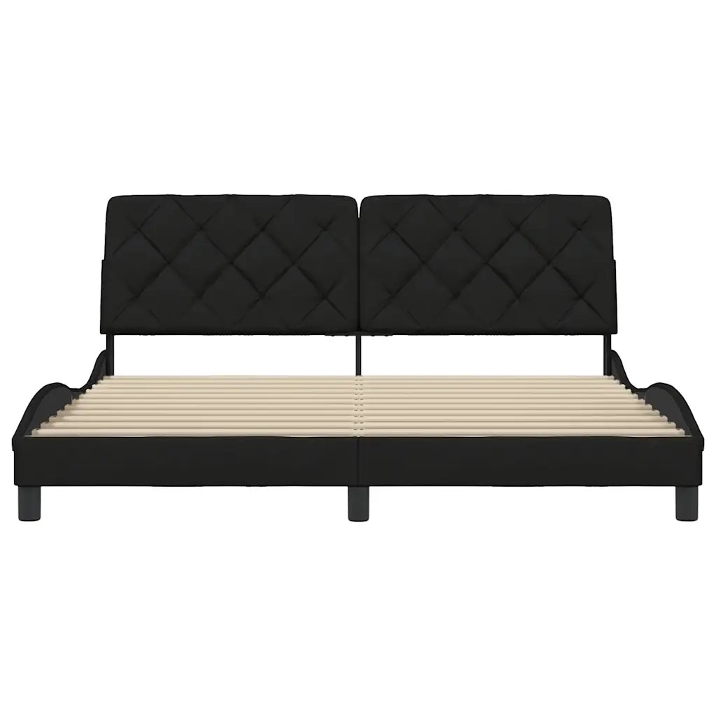 Giroletto senza Materasso-Struttura Letto Nero 180x200 cm in Tessuto 199469