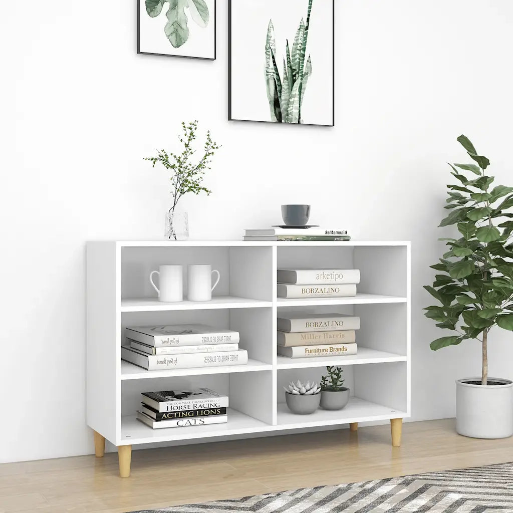 Credenza Bianca 103,5x35x70 cm in Legno Multistrato 806031