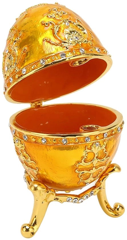 Scatola per gioielli a forma di cuore - Rilievo a specchio - Verniciato a mano - Decorativa - Per la collezione di gioielli - 9,5x5,4cm - Scatola per gioielli