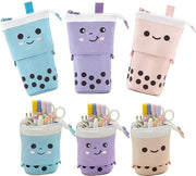 Etui per bambini con apertura telescopica 2-in-1, astuccio per matite in piedi, contenitore per lettere e organizzatore per cosmetici per studenti, ragazze e adulti, ufficio