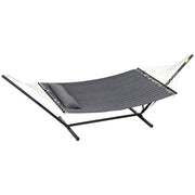 Amaca da Giardino Portatile 368x93x110 cm con Cuscino Integrato Grigio Scuro