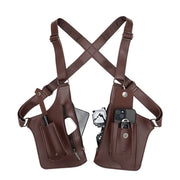 Borsa da uomo retro - Tasca anti furto - Portafoglio anti furto, tasca da uomo in pelle vera, borsa per cellulare da uomo - Borsa da viaggio per uomo - Marrone scuro