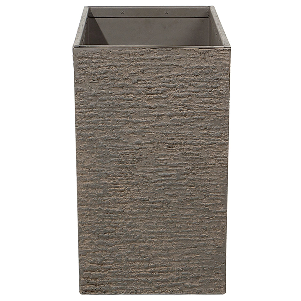 Vaso per piante in pietra marrone 56 x 80 x 56 cm Fioriera rettangolare per interni ed esterni