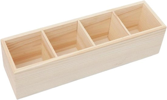 Organizzatore per ufficio con contenitore in legno per matite e colori per bambini - 4/6 cassette