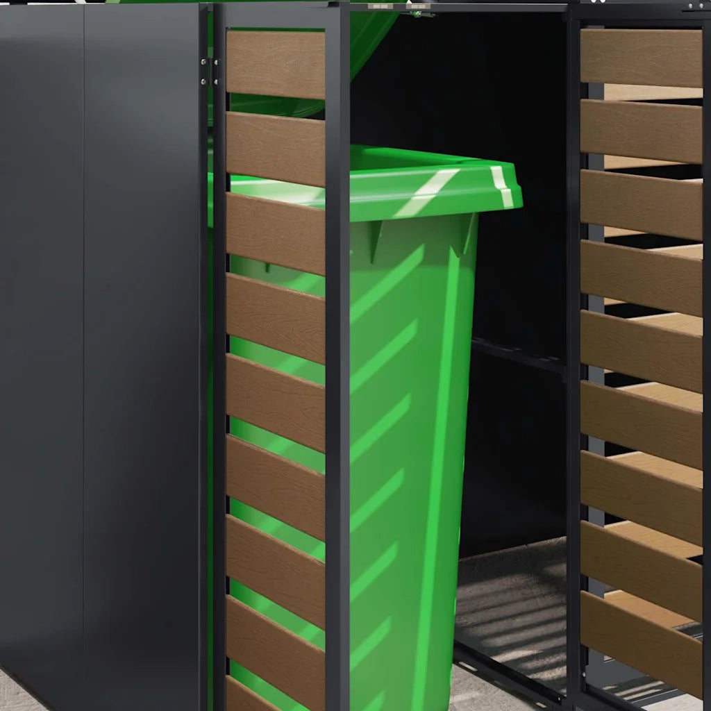 Contenitore per Rifiuti per 3 Bidoni 340 x 77.5 x 115.5 cm