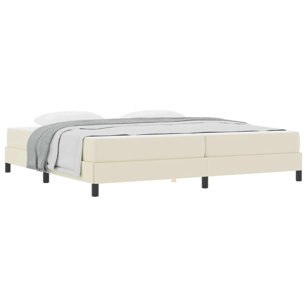 Struttura del letto con materasso Crema 200 x 200 cm Tessuto 3398650