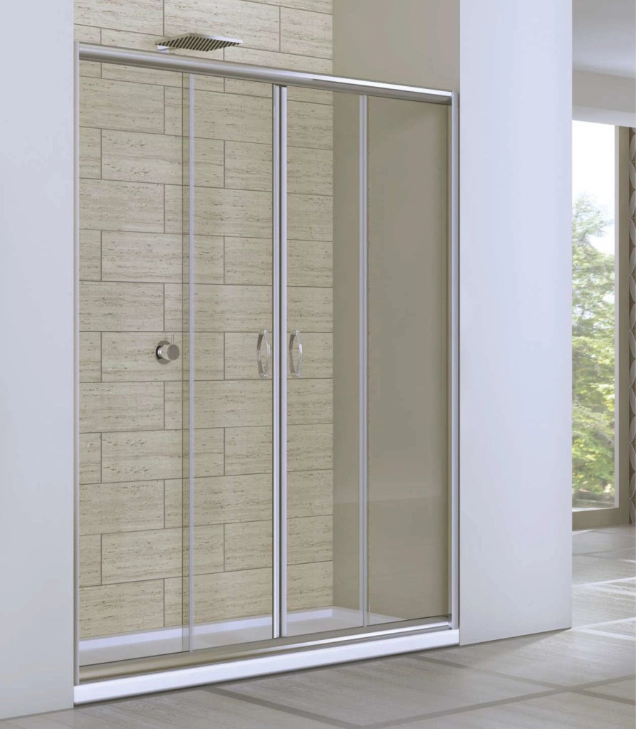 Porta Doccia Scorrevole Centrale Cristallo 6mm Trasparente h190cm Melada Trasparente 6mm,170 cm