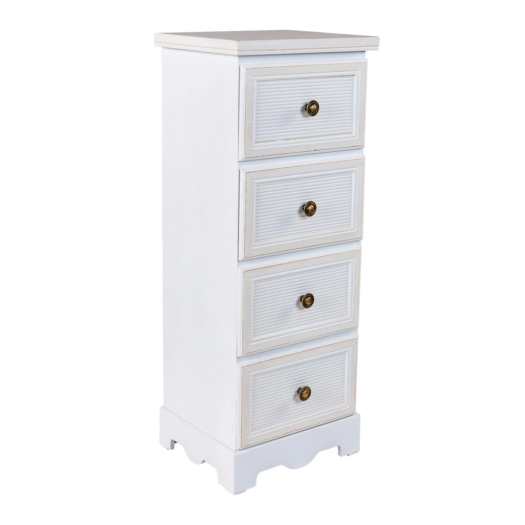 Cassettiera in legno bianco 31x26x80h