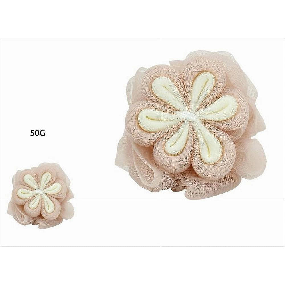 Trade Shop - Spugna A Rete Bagno Per Doccia Con Fiore Morbida Esfoliante Scrubber Rosa 79583 -