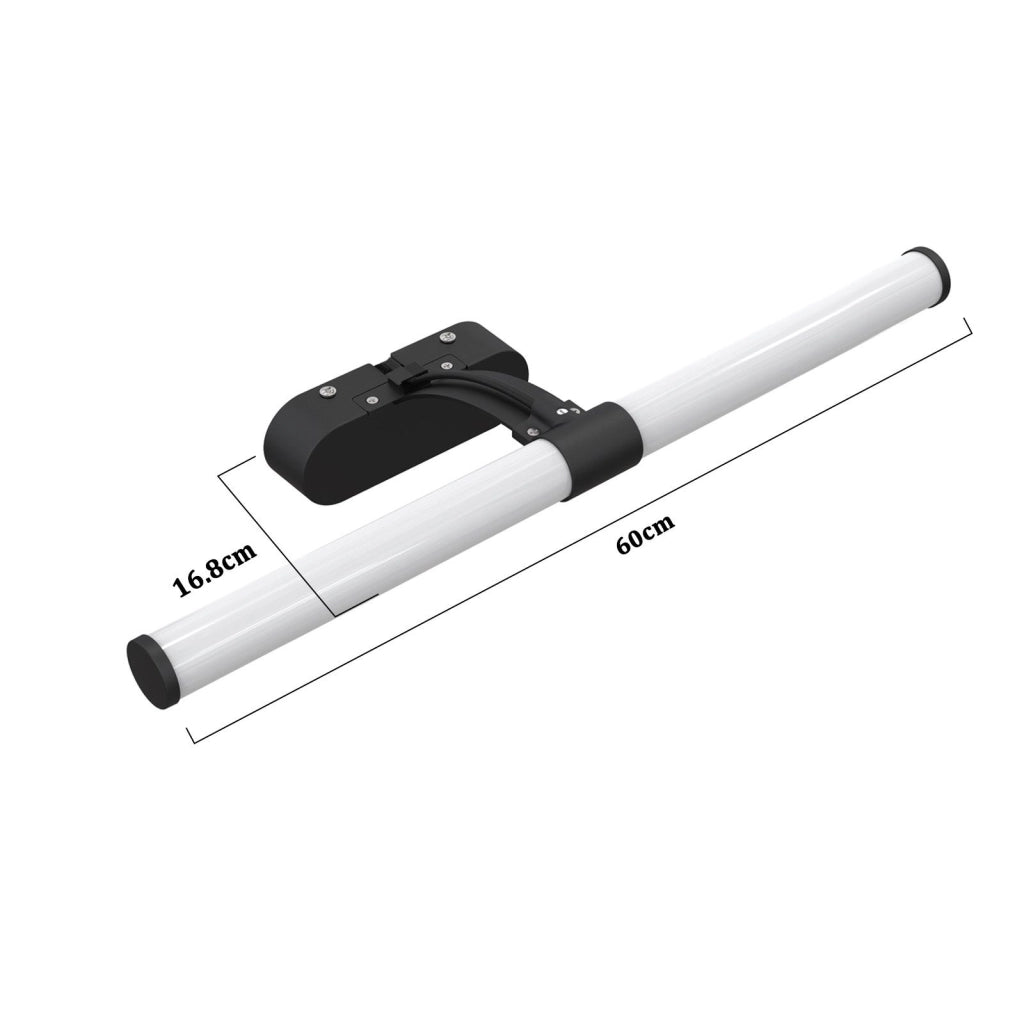 ZMH Lampada da Specchio LED per Bagno Nera 60 cm 8W Moderna IP44 a Parete Luce Neutra 4000K per Cucina e Armadio