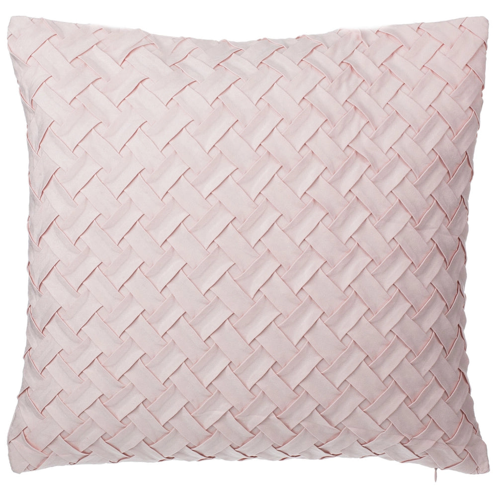 Set di 2 cuscini decorativi rosa finta pelle scamosciata trama reticolare 45 x 45 cm Moderno Glamour Decor accessori